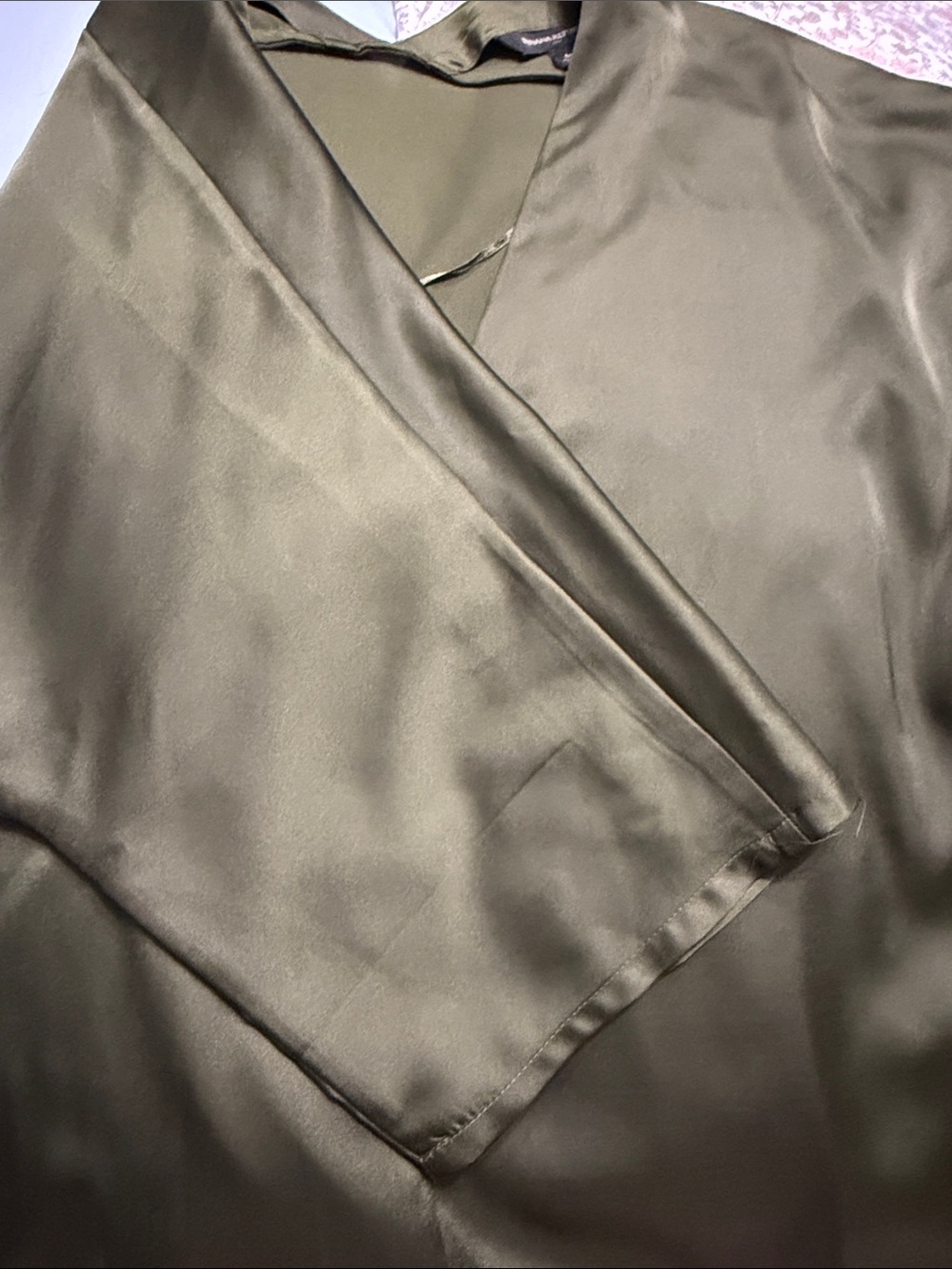 Banana Republic Satin Olive Green top
